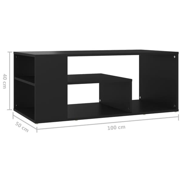 The Living Store Soffbord svart 100x50x40 cm spånskiva - Soffbord