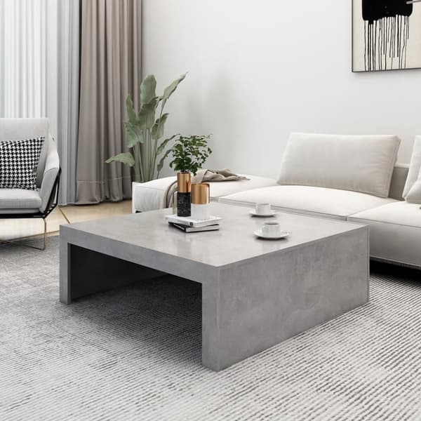 The Living Store sofabord 100x100x35 cm spånplade betongrå -  Sofaborde