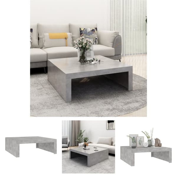 The Living Store sofabord 100x100x35 cm spånplade betongrå -  Sofaborde