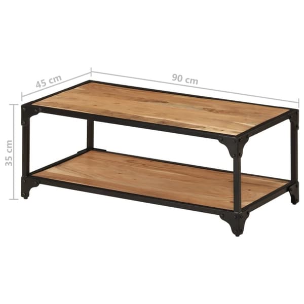 The Living Store Soffbord 90x45x35 cm massivt akaciaträ - Soffbord