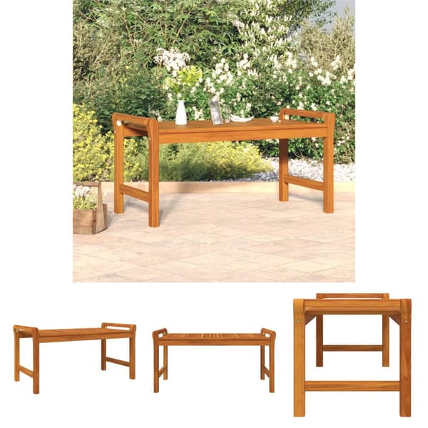 The Living Store sofabord 100x50x50 cm massivt akacietræ -  Sofaborde
