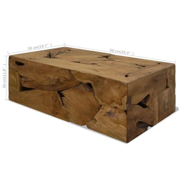 The Living Store Soffbord 90x50x30 cm äkta teak brun -  Soffbord