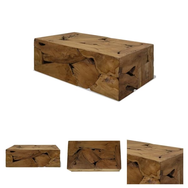 The Living Store Soffbord 90x50x30 cm äkta teak brun -  Soffbord