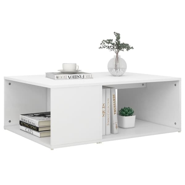 The Living Store sofabord 90x67x33 cm konstrueret træ hvid -  Sofaborde