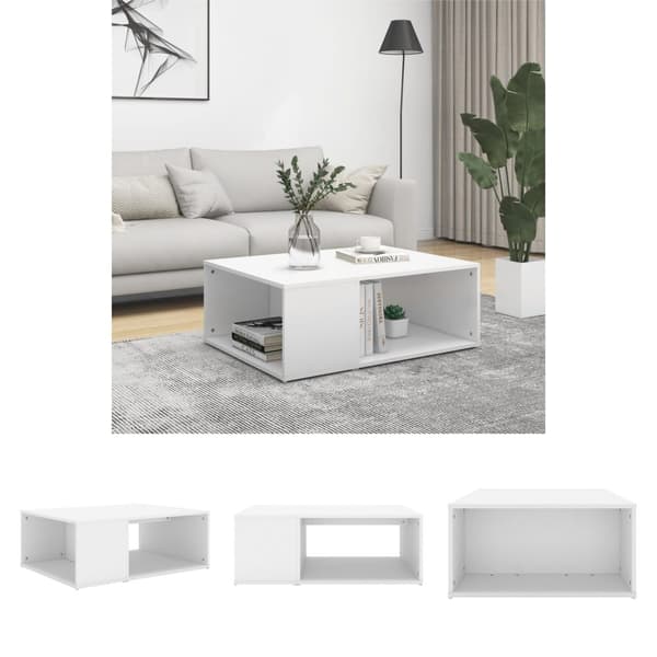 The Living Store sofabord 90x67x33 cm konstrueret træ hvid -  Sofaborde
