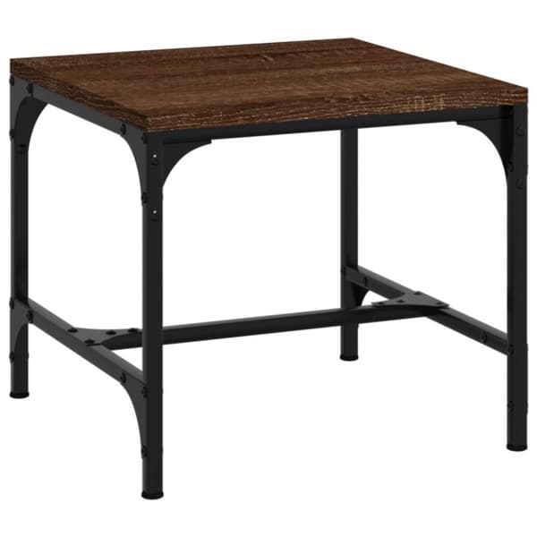The Living Store sideborde 2 stk. 40x40x35 cm konstrueret træ brun egetræsfarve -  Sofaborde