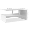 Miniatyrbillede 7 af 7: The Living Store sofabord spånplade 90 x 59 x 42 cm hvid -  Sofaborde