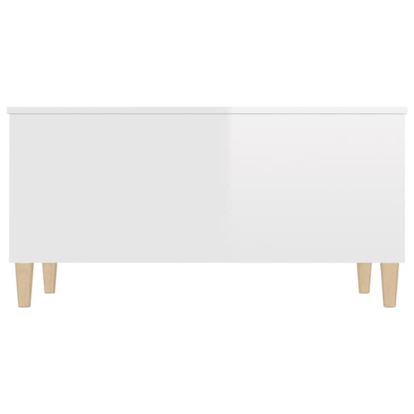 The Living Store Soffbord vit högglans 90x44,5x45 cm konstruerat trä -  Soffbord