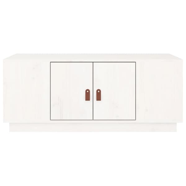 The Living Store Soffbord vit 100x50x41 cm massiv furu - Soffbord
