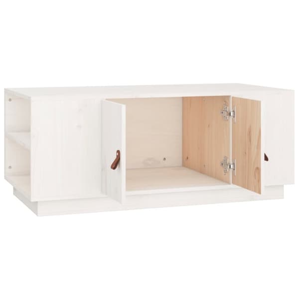 The Living Store Soffbord vit 100x50x41 cm massiv furu -  Soffbord