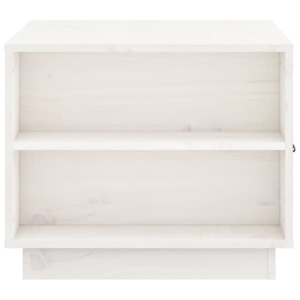 The Living Store Soffbord vit 100x50x41 cm massiv furu - Soffbord