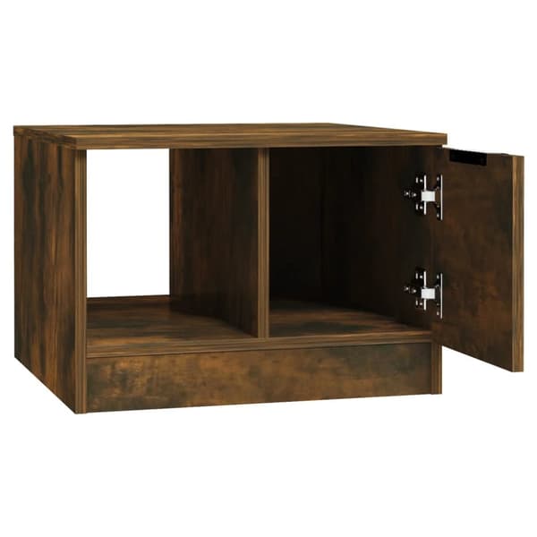 The Living Store Soffbord rökfärgad ek 50x50x36 cm konstruerat trä - Soffbord