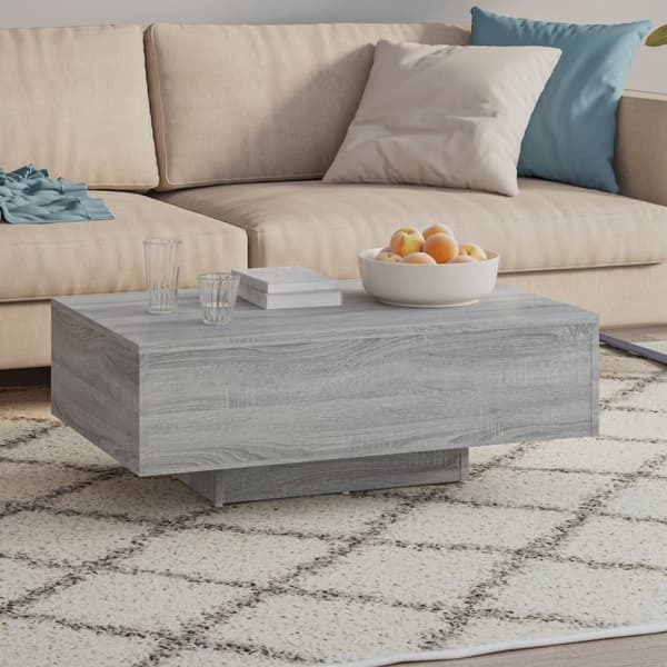 The Living Store Sohvapöytä harmaa Sonoma 85x55x31 cm tekninen puu -  Kahvipöydät