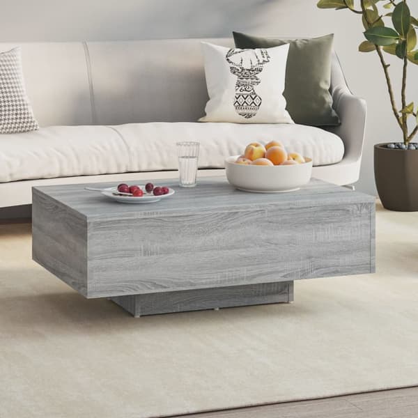 The Living Store Sohvapöytä harmaa Sonoma 85x55x31 cm tekninen puu -  Kahvipöydät