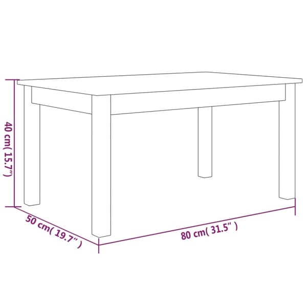 The Living Store Soffbord vit 80x50x40 cm massivt furu - Soffbord