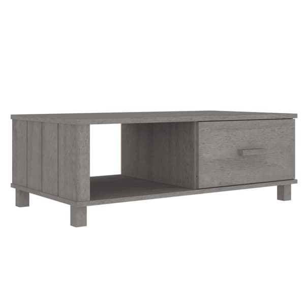 The Living Store Soffbord HAMAR ljusgrå 100x55x35 cm massiv furu - Soffbord