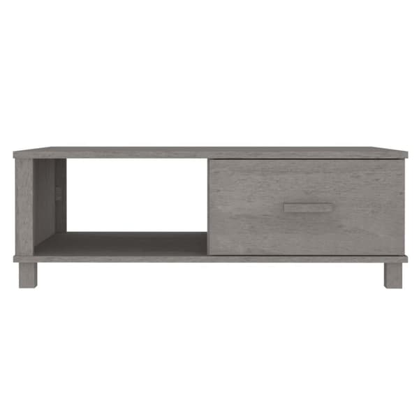 The Living Store Soffbord HAMAR ljusgrå 100x55x35 cm massiv furu - Soffbord