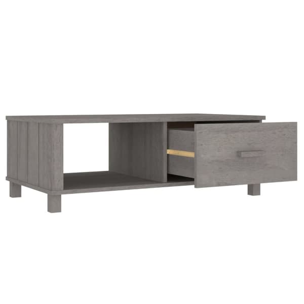 The Living Store Soffbord HAMAR ljusgrå 100x55x35 cm massiv furu - Soffbord