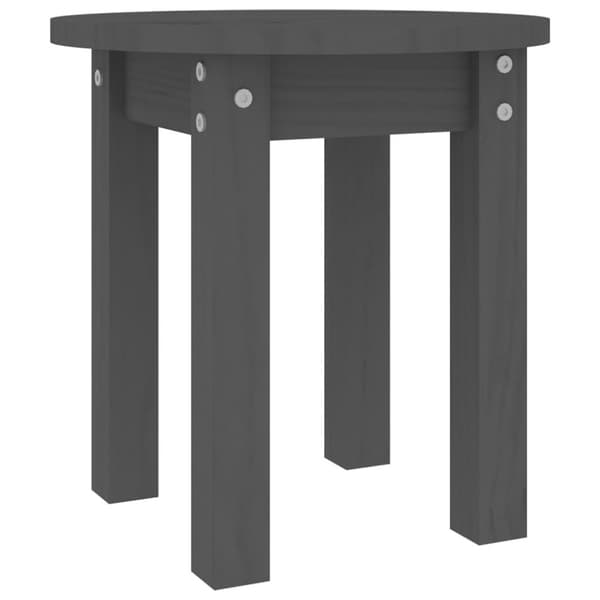 The Living Store sofabord Ø 35x35 cm massivt fyrretræ grå -  Sofaborde