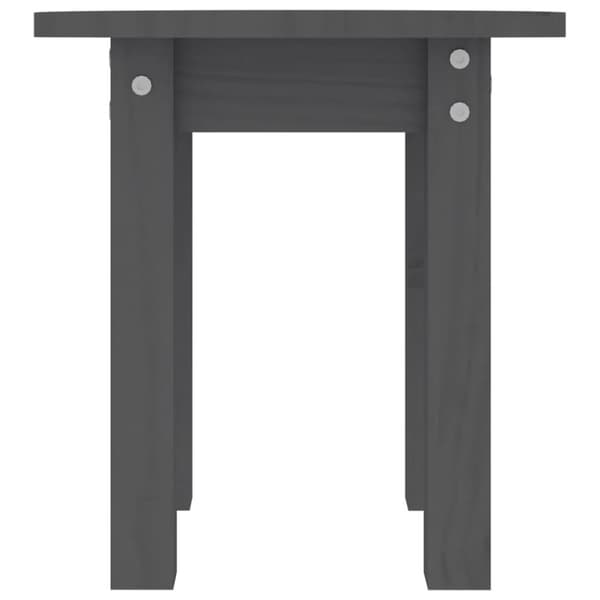 The Living Store sofabord Ø 35x35 cm massivt fyrretræ grå -  Sofaborde