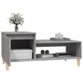 Miniatyrbillede 5 af 11: The Living Store sofabord 100x50x45 cm konstrueret træ Grå sonoma-eg -  Sofaborde