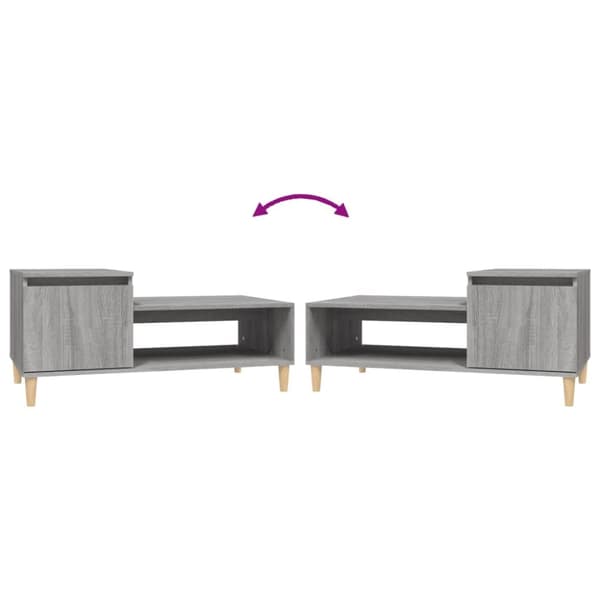 The Living Store sofabord 100x50x45 cm konstrueret træ Grå sonoma-eg - Sofaborde