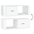 Miniatyrbillede 10 af 11: The Living Store sofabord 100x50,5x35 cm konstrueret træ hvid -  Sofaborde