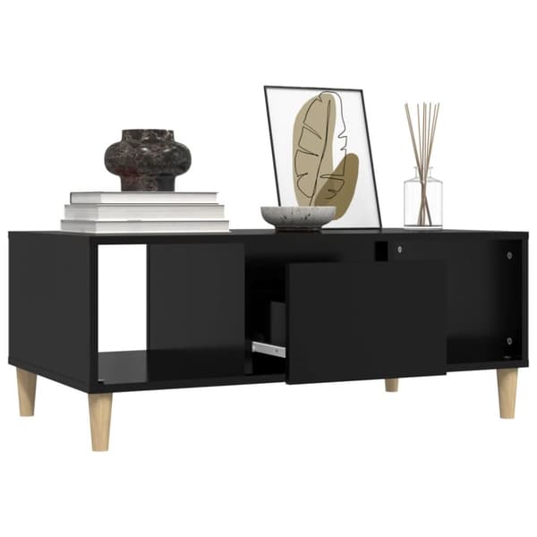 The Living Store Soffbord svart 90x50x36,5 cm konstruerat trä -  Soffbord