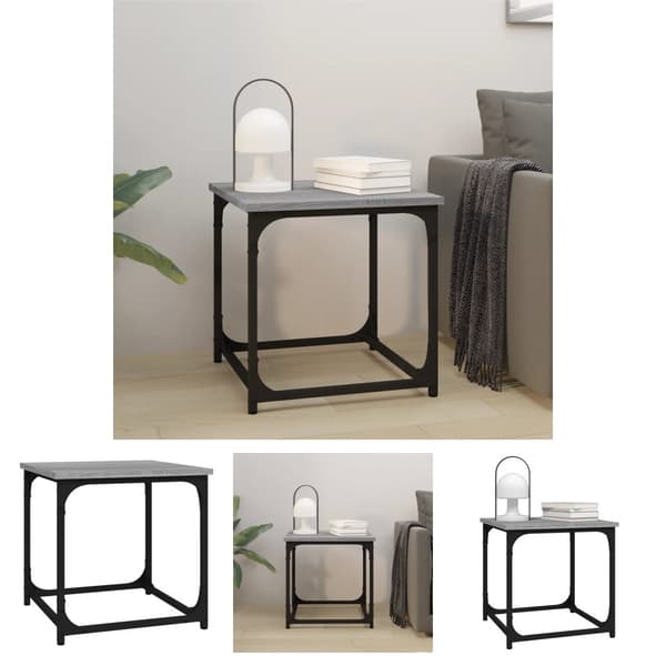 The Living Store sidebord 40x40x40 cm konstrueret træ grå sonoma-eg -  Sofaborde