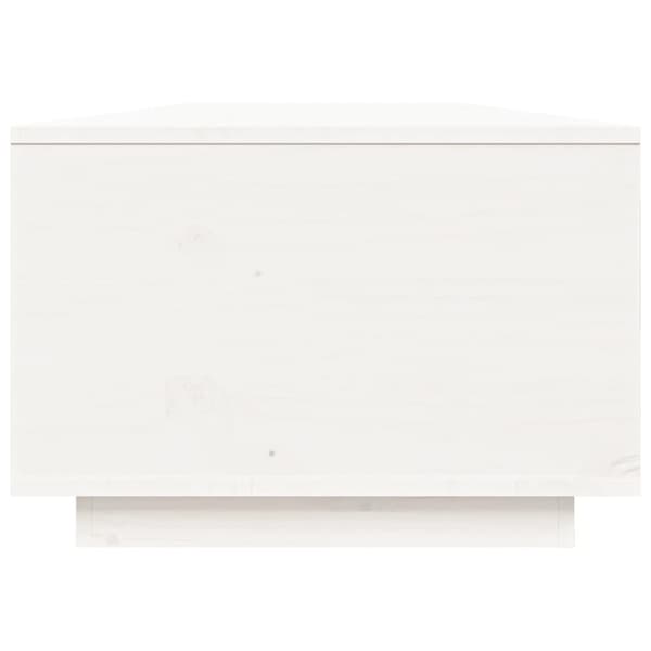 The Living Store sofabord 80x50x35,5 cm massivt fyrretræ hvid -  Sofaborde