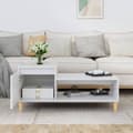 Miniatyrbillede 4 af 11: The Living Store sofabord 100x50x45 cm konstrueret træ hvid højglans -  Sofaborde