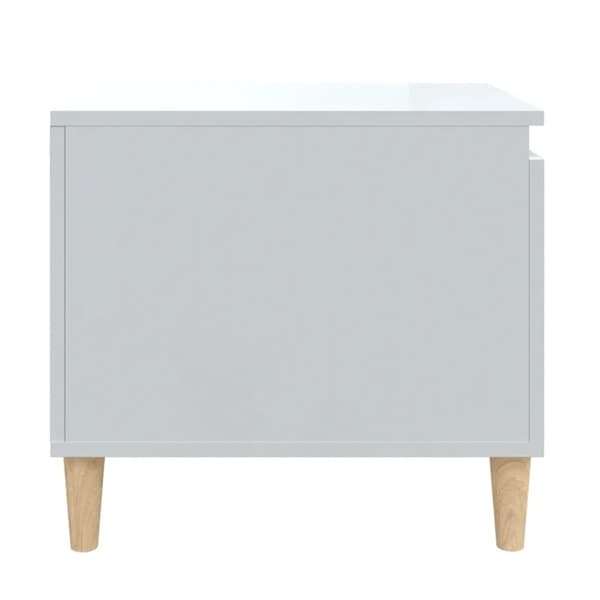 The Living Store sofabord 100x50x45 cm konstrueret træ hvid højglans - Sofaborde