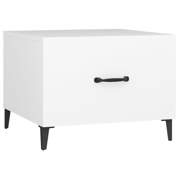 The Living Store Soffbord med metallben vit 50x50x40 cm - Soffbord