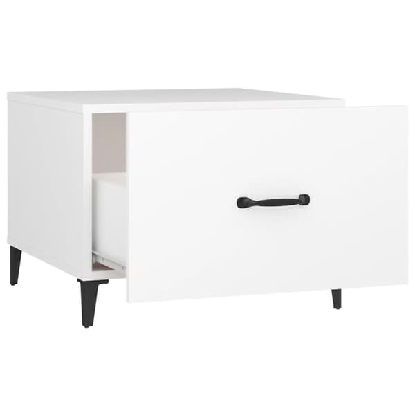 The Living Store Soffbord med metallben vit 50x50x40 cm - Soffbord