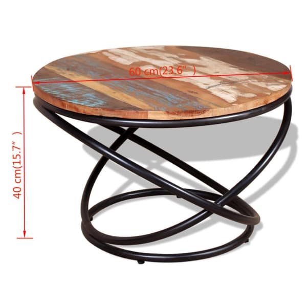 The Living Store sofabord 60x60x40 cm massivt genbrugstræ - Sofaborde