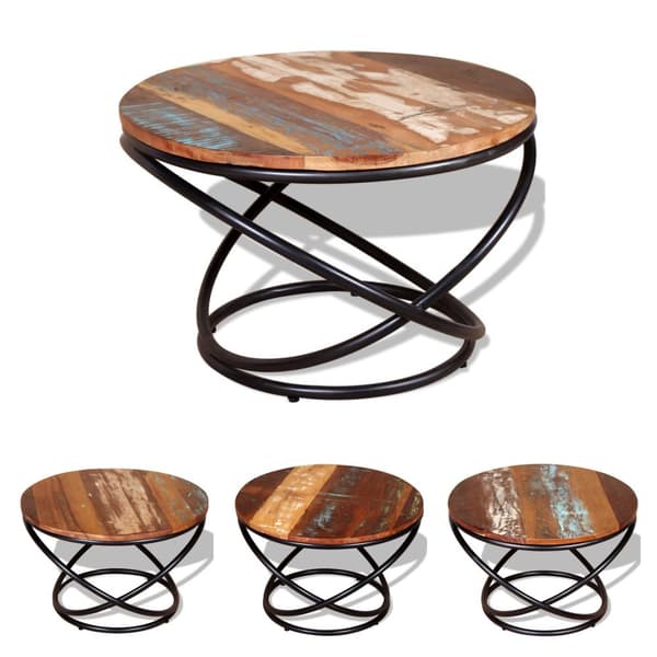 The Living Store sofabord 60x60x40 cm massivt genbrugstræ -  Sofaborde