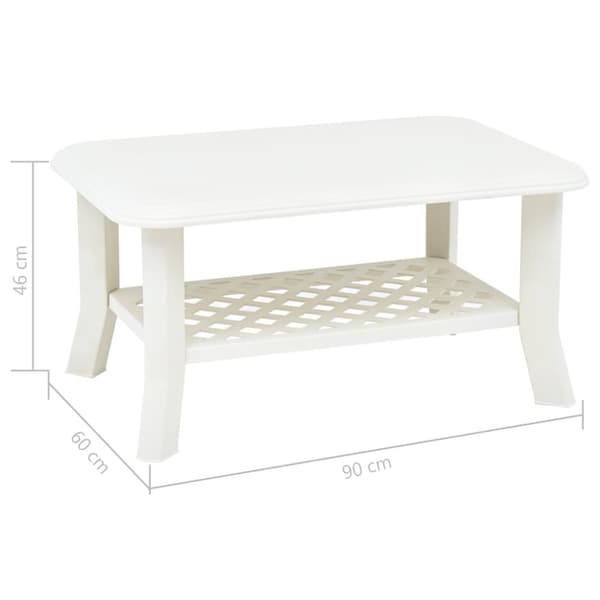 The Living Store Soffbord vit 90x60x46 cm plast -  Soffbord