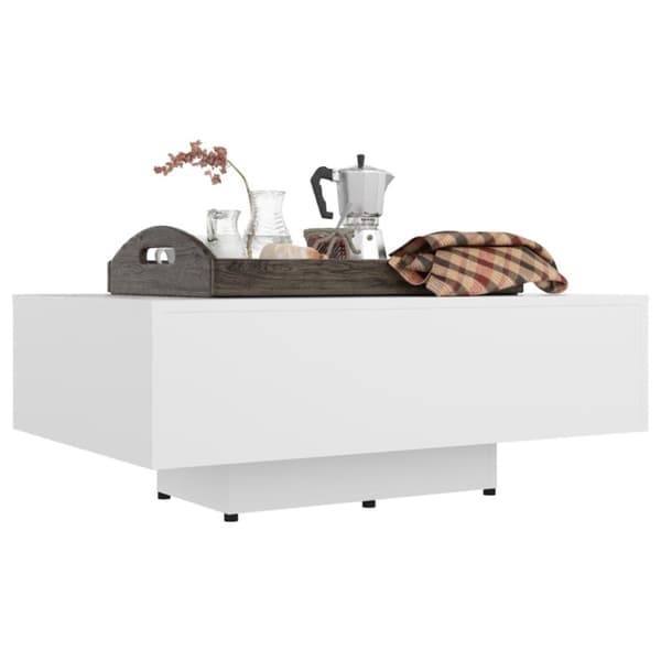 The Living Store sofabord 85x55x31 cm konstrueret træ hvid -  Sofaborde