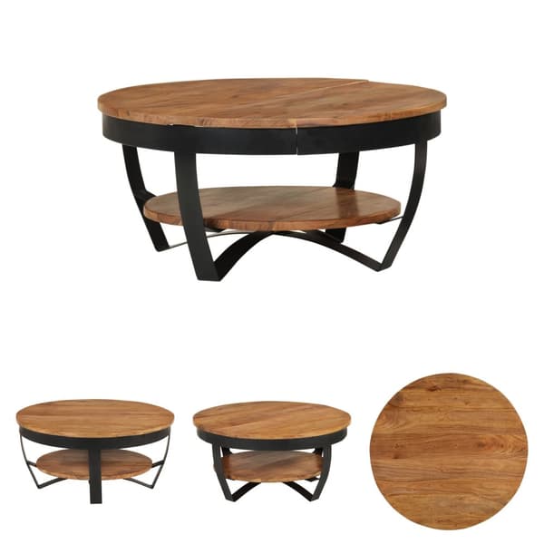 The Living Store sofabord 65x65x32 cm massivt akacietræ -  Sofaborde
