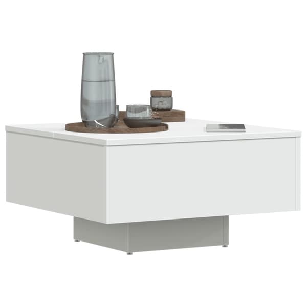 The Living Store sofabord 60x60x31,5 cm spånplade hvid - Sofaborde