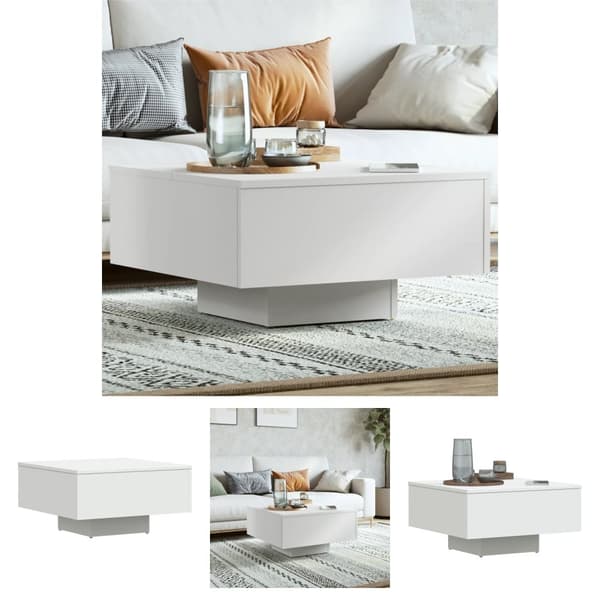 The Living Store sofabord 60x60x31,5 cm spånplade hvid -  Sofaborde