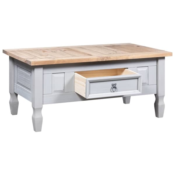 The Living Store Soffbord mexikansk coronastil furu grå 100x55x45 cm -  Soffbord