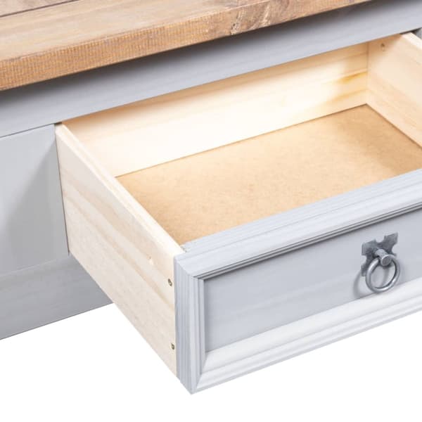 The Living Store Soffbord mexikansk coronastil furu grå 100x55x45 cm -  Soffbord