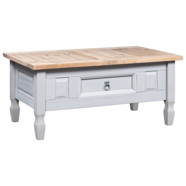 The Living Store Soffbord mexikansk coronastil furu grå 100x55x45 cm -  Soffbord