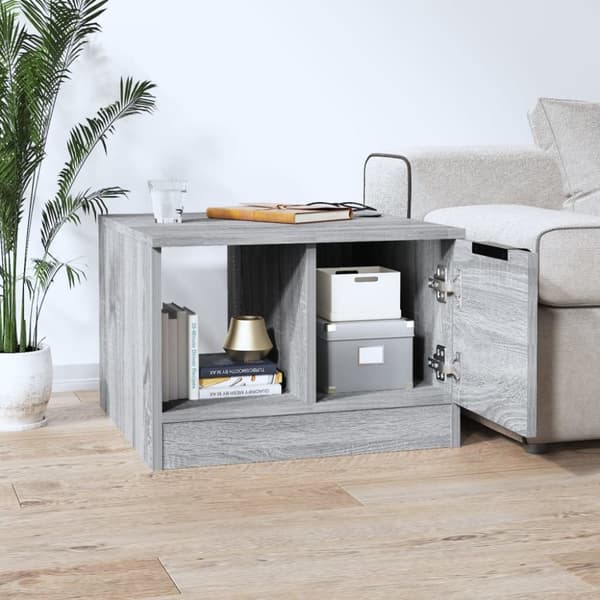 The Living Store sofabord 50x50x36 cm konstrueret træ grå sonoma-eg - Sofaborde