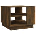 Miniatyrbillede 3 af 8: The Living Store sofabord 55x55x43 cm konstrueret træ røget egetræsfarve -  Sofaborde
