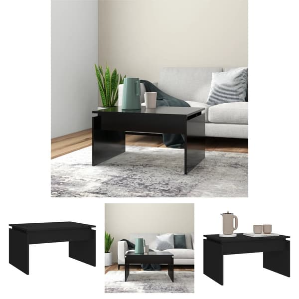 The Living Store sofabord 68x50x38 cm spånplade sort -  Sofaborde