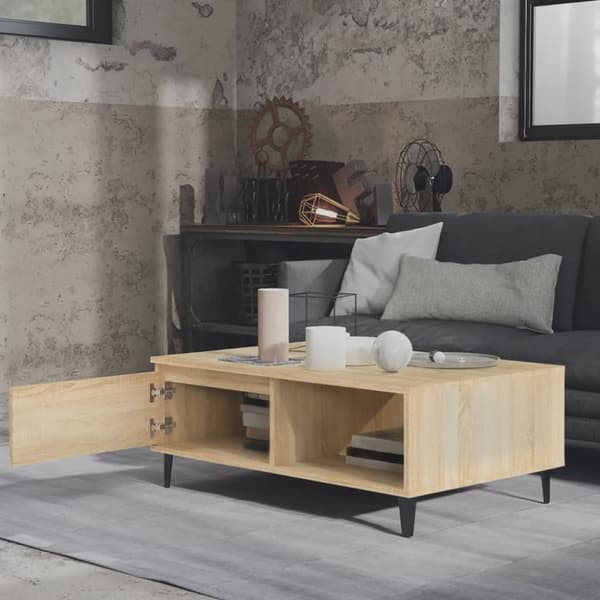 The Living Store sofabord 90x60x35 cm spånplade sonoma-eg - Sofaborde