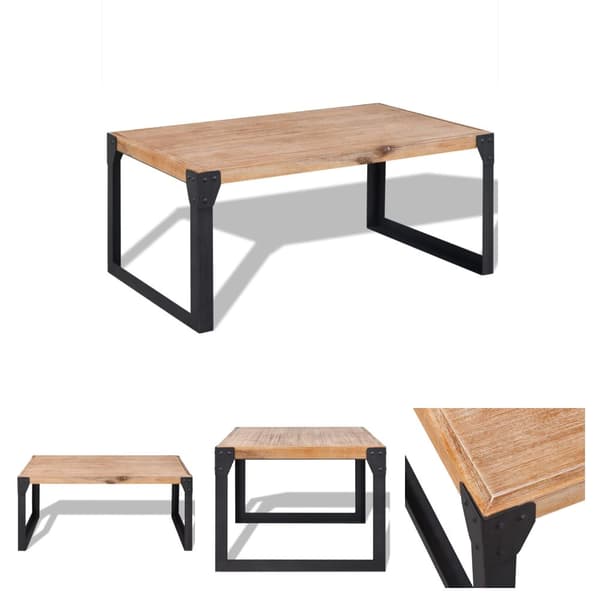 The Living Store Soffbord massivt akaciaträ 100x60x45 cm - Soffbord