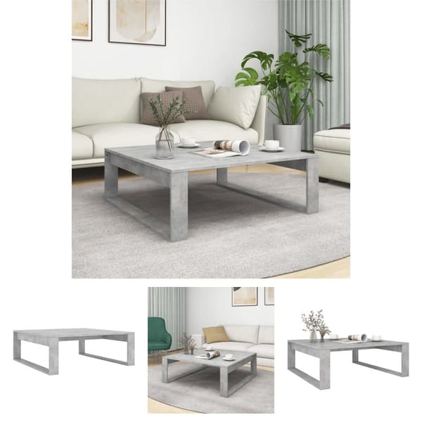 The Living Store Sohvapöytä betoninharmaa 100x100x35 cm tekninen puu -  Kahvipöydät